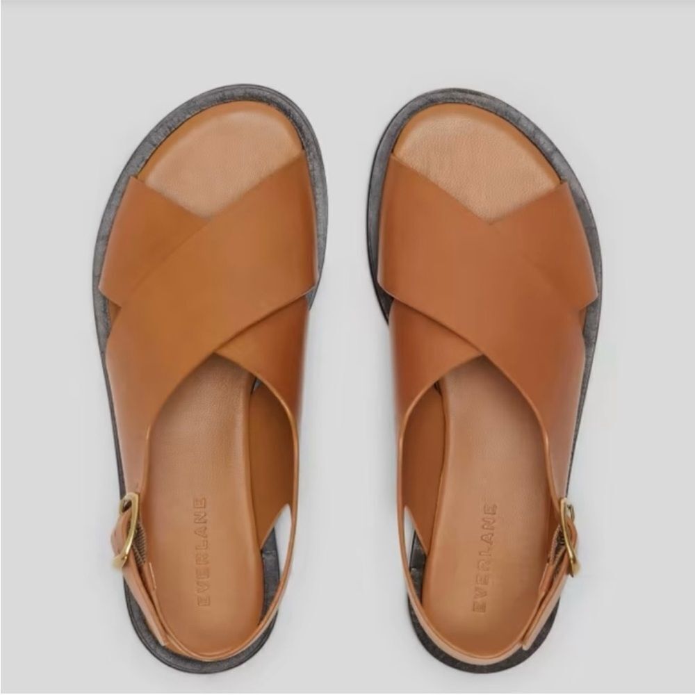 New Everlane The City Crossover Sandal in Tan Size 10.5